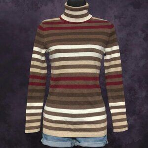 Y2K Striped Turtleneck Top